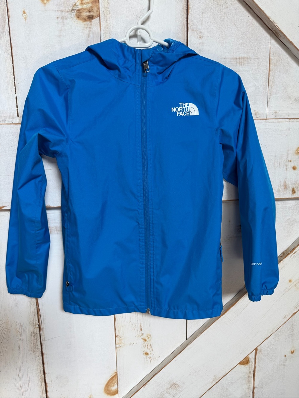 The North Face Kids Blue Hooded windbreaker jacket